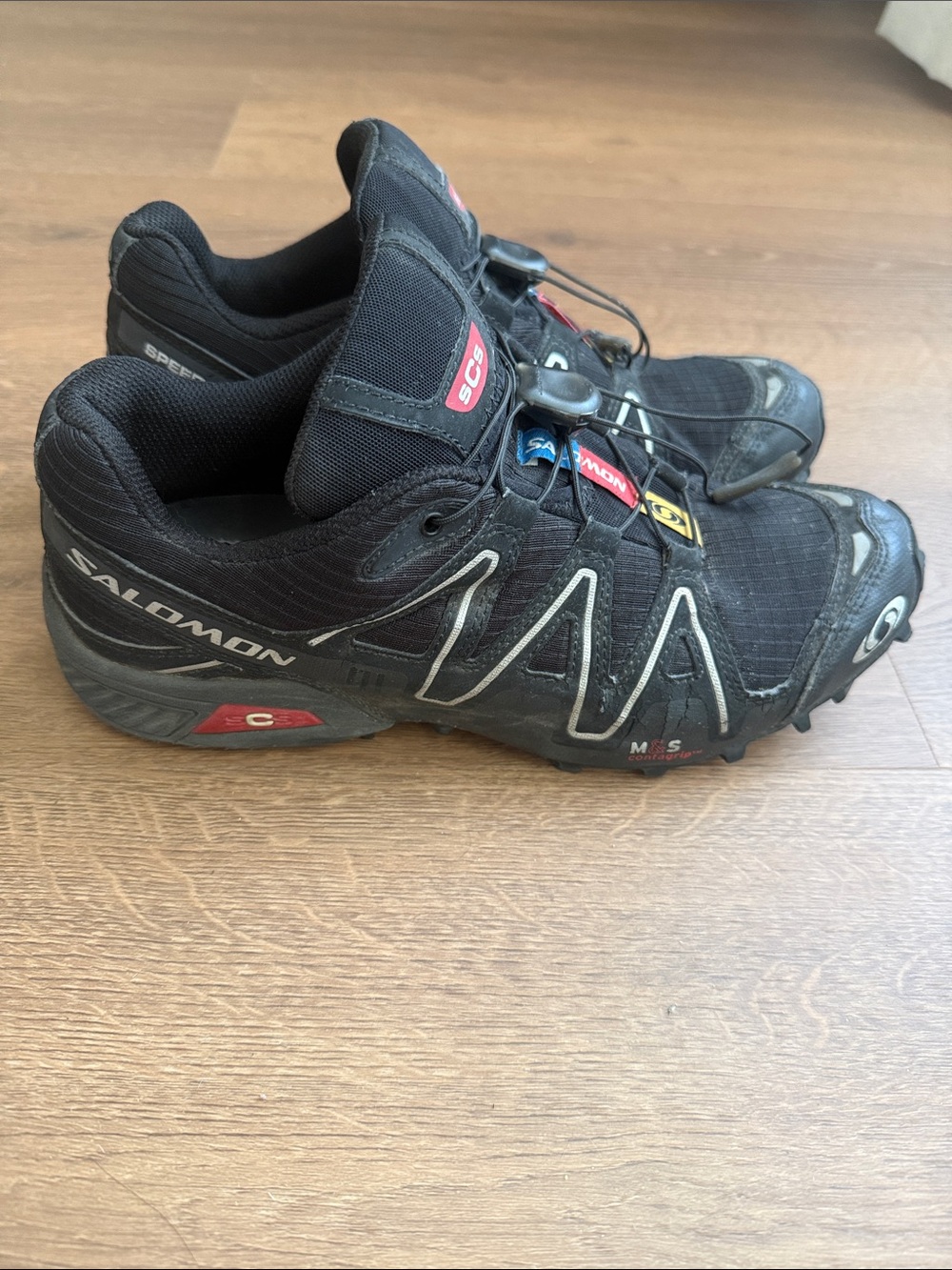 Salomon Black Athletic Trail Shoes with Quick-Pull Lacing